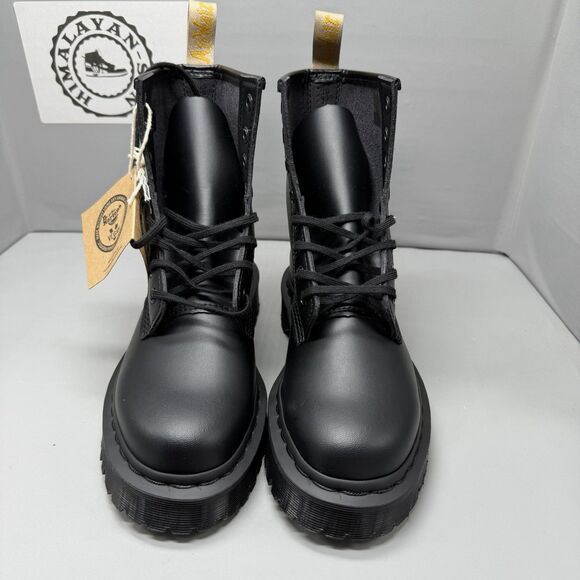 Dr. Martens 27032 Women Mono Vegan Leather Combat Boots Black Lace Up Size 5 NEW - Picture 3 of 11
